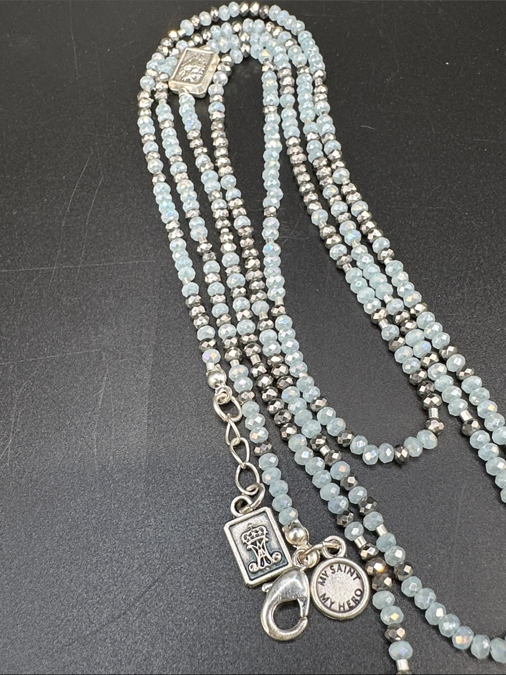 My Saint My Hero Hail Mary Morse Code Prayer Rope Necklace 40” + 2” Extender - Picture 7 of 9